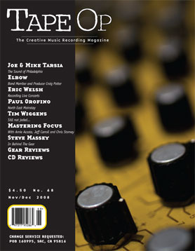 Tape Op, Issue #68 (Nov/Dec 2008)